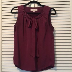 LOFT sleeveless blouse with bow